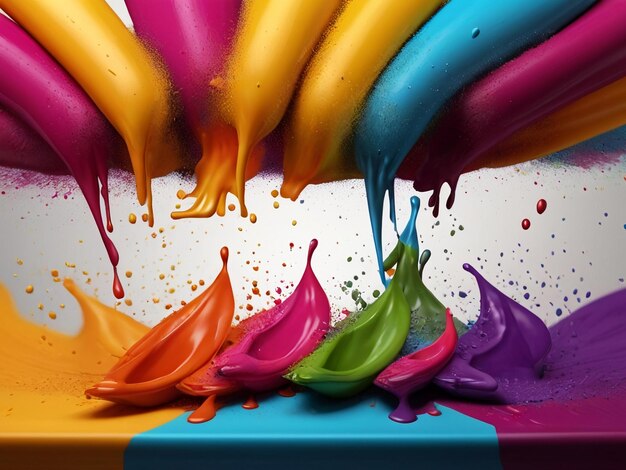 Foto buon festival di holi colorato background design migliore qualità modello di banner immagine iper-realistica