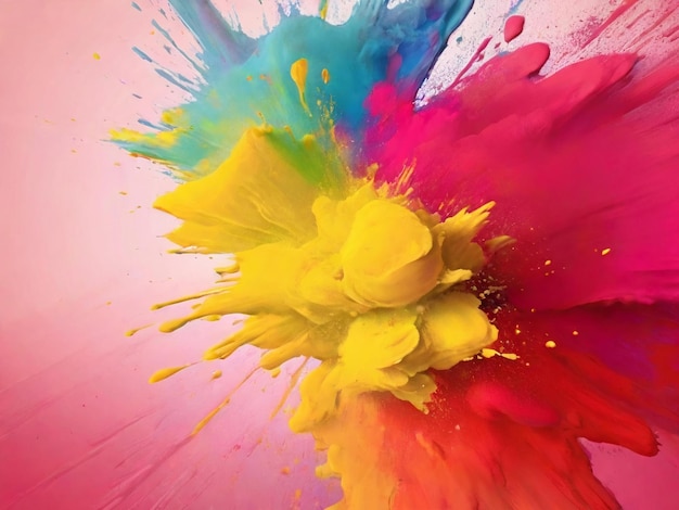 Happy holi festival colorful background design best quality hyper realistic image banner template