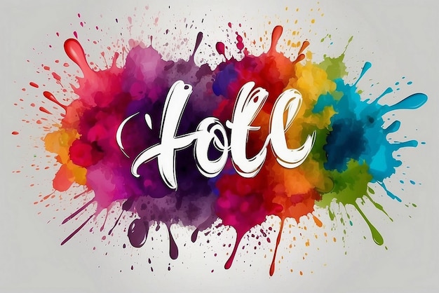 Happy Holi festival of colors whiteblack background