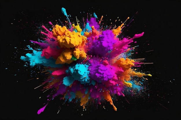 Happy Holi festival of colors whiteblack background