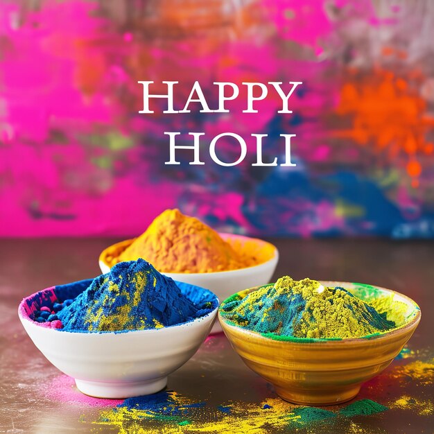 Happy Holi festival design template with Holi pow Ai generative
