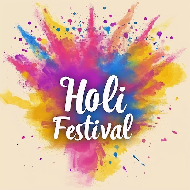 Happy Holi Festival illustration Generative AI
