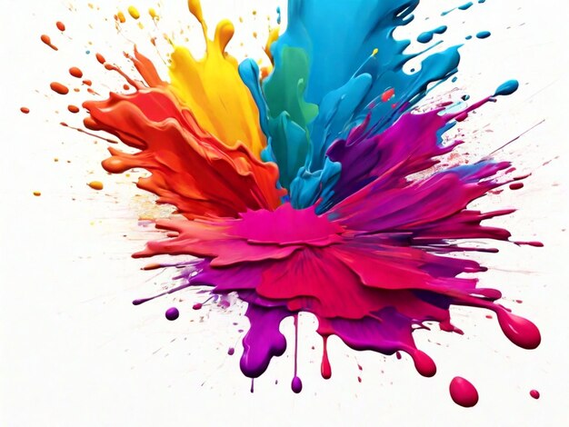 Photo happy holi festive with colorful paint