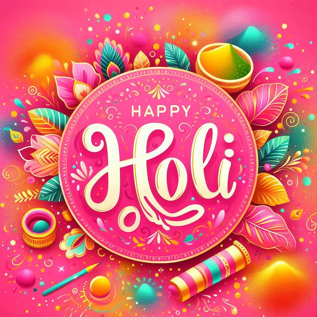 Happy holi illustration