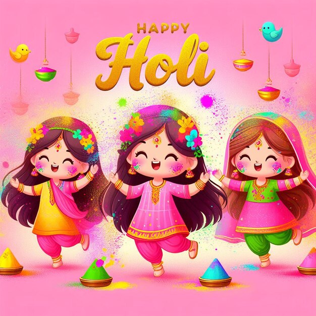 happy Holi illustration