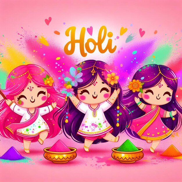 happy Holi illustration