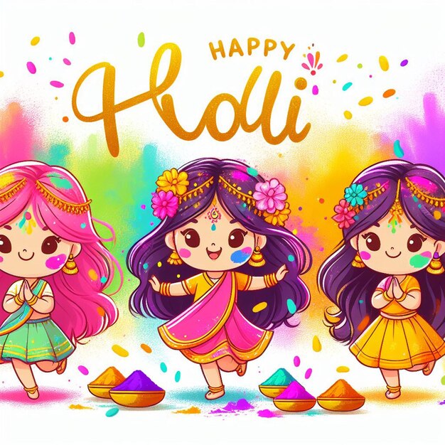 happy Holi illustration