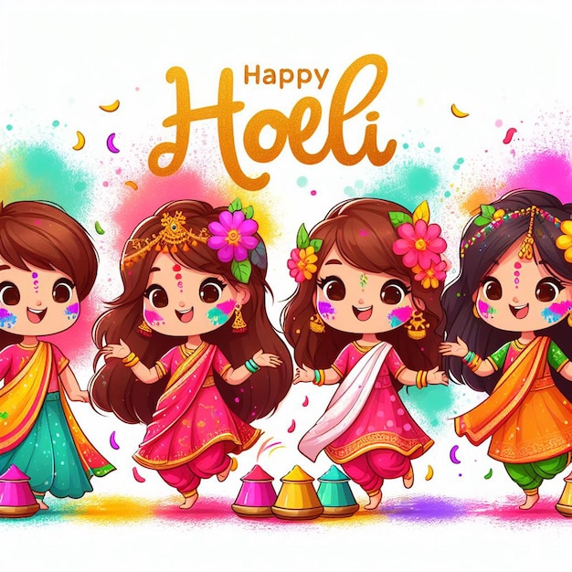 happy Holi illustration