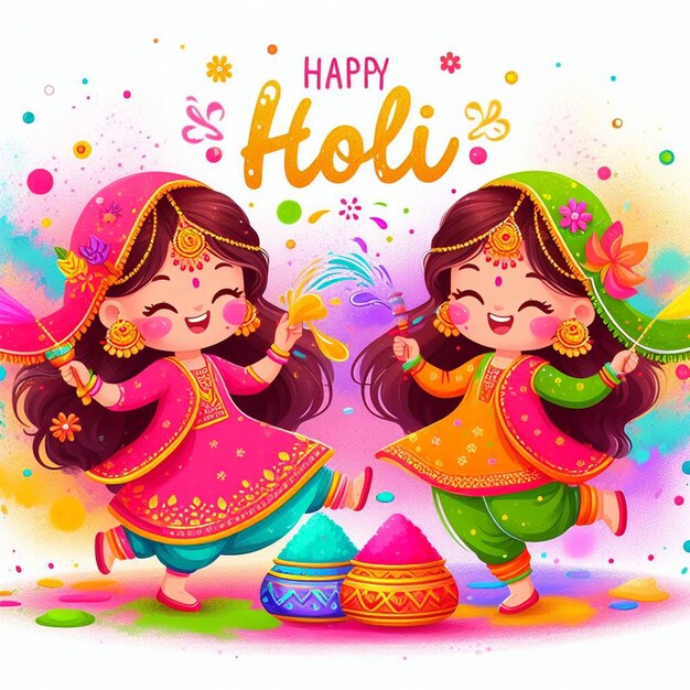 happy Holi illustration