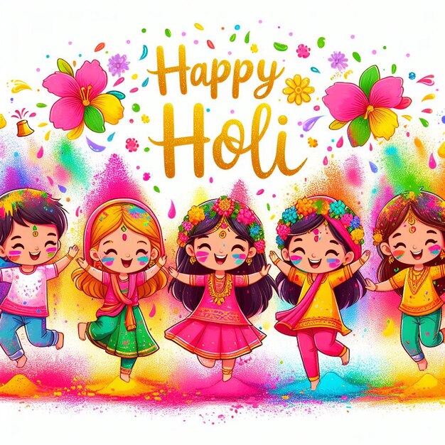 Happy holi illustration