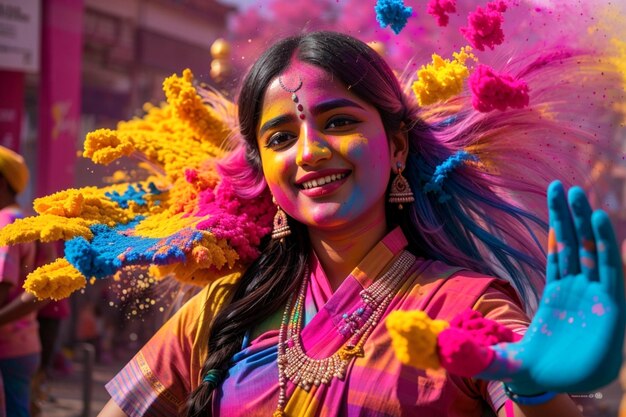 Happy holi india festival of colors