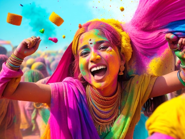 Happy holi india festival of colors