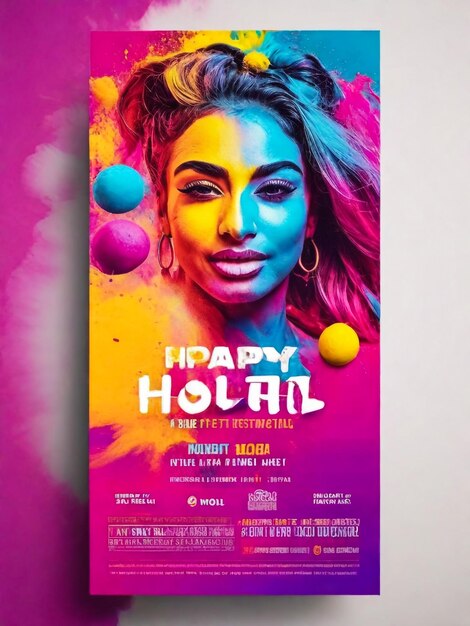 Happy Holi party Festival of Colours header poster banner