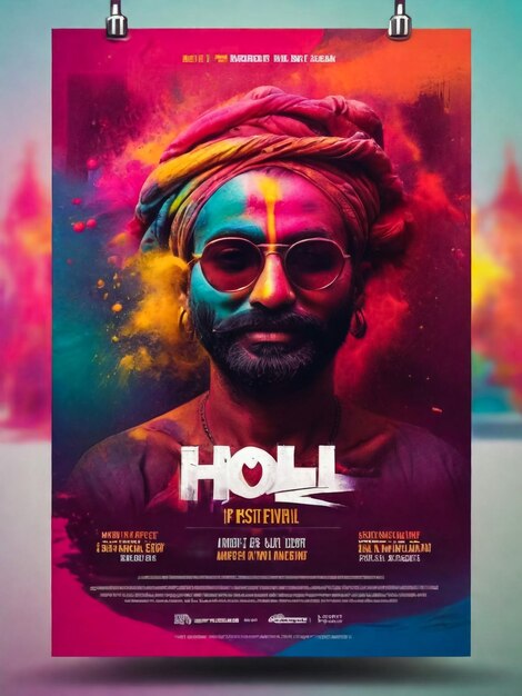 Foto happy holi party festival of colors header poster banner