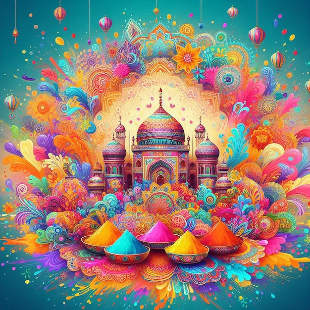 Happy Holi wallpaper Colorful background for Holi Color Festival