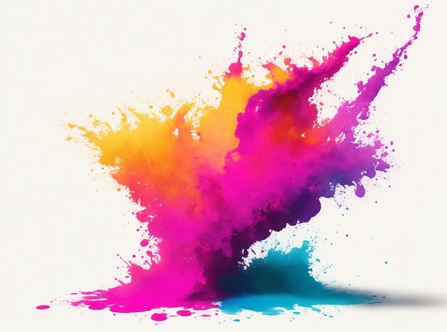 happy holi water color splash