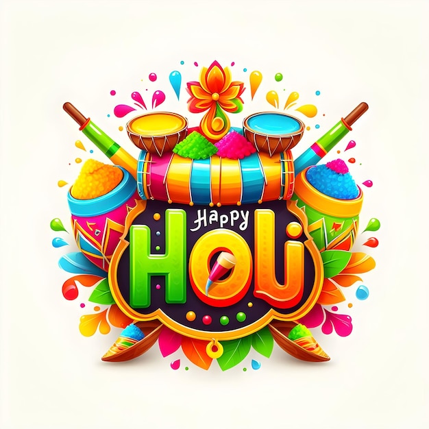 Happy holi wensen poster en banner festival van kleuren illustratie