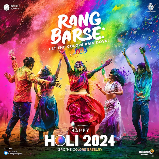happy holi wonderful poster banner design