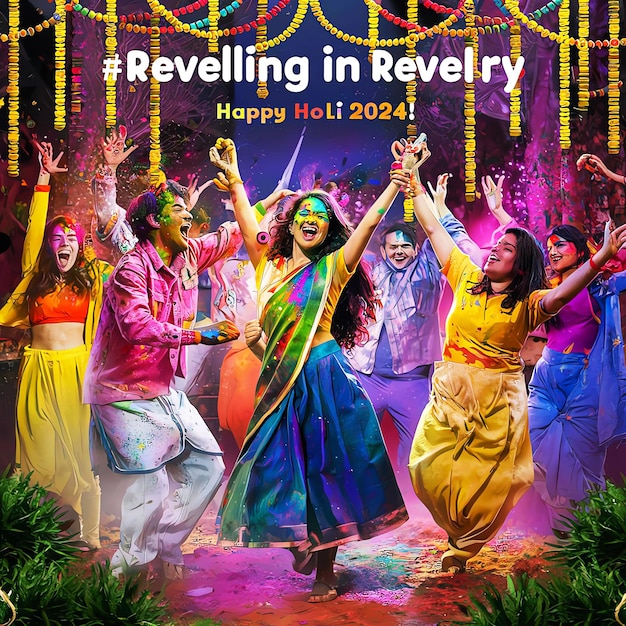 Happy Holi wonderful poster banner design