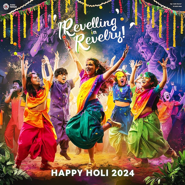 Happy Holi wonderful poster banner design