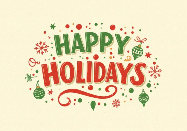 Photo happy holiday lettering text design christmas background