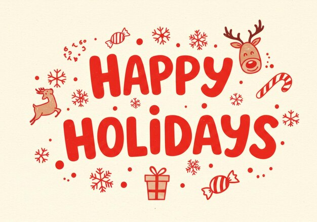 Photo happy holiday lettering text design christmas background