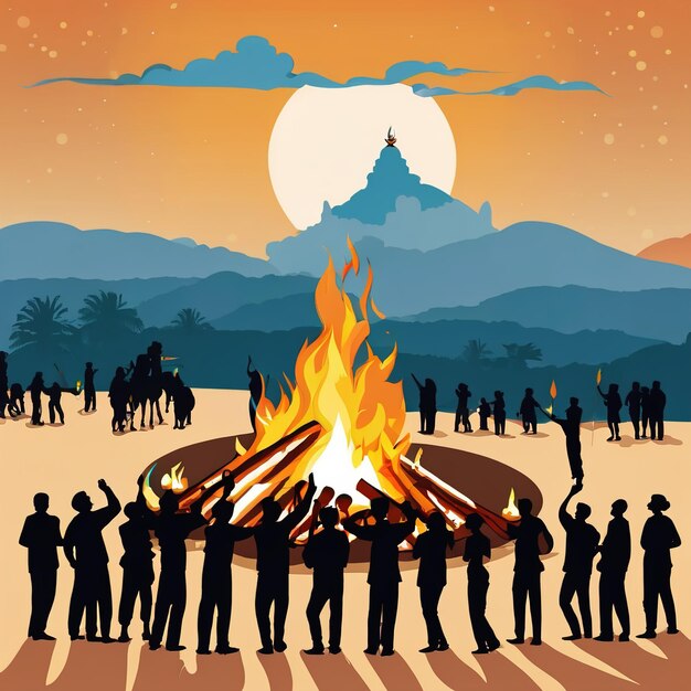 Foto happy holika dahan illustrazione