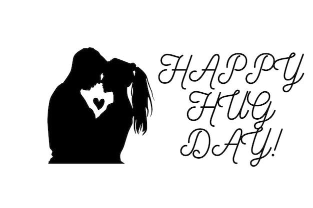 Photo happy hug day graphic design with white background