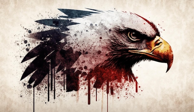 Happy Independence day 4th July holiday The bald eagle the emblem of United States of America