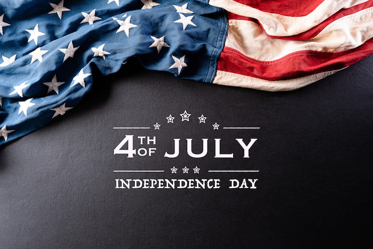 Foto happy independence day met amerikaanse vlag