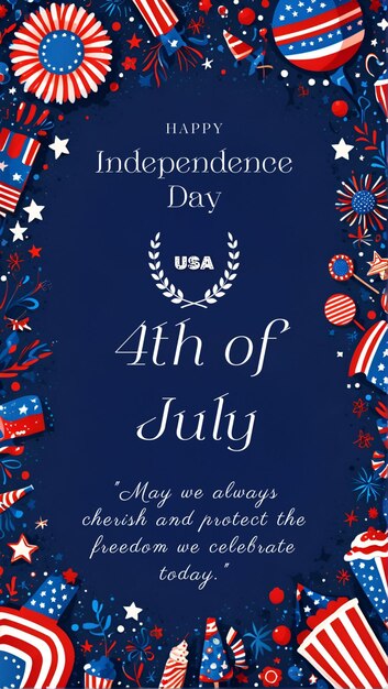 Photo happy independence day usa celebrations decorated background greeting card ai generated