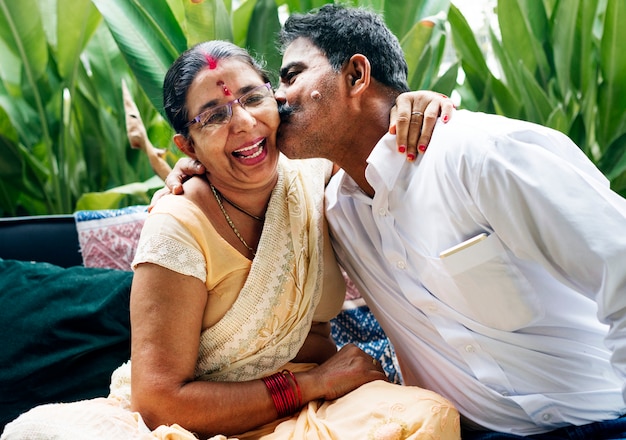 A happy Indian couple spending time together