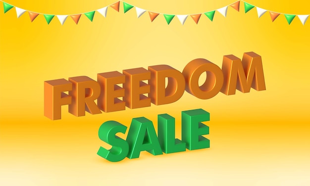 Photo happy indian independence day freedom sale background design 3d render template