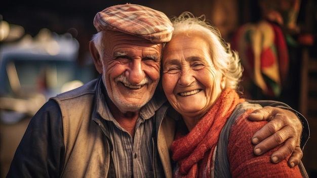 Happy indian senior couple