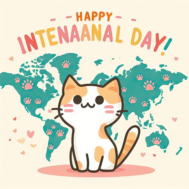Premium Photo Happy International Cat Day Happy Cat Day 2024