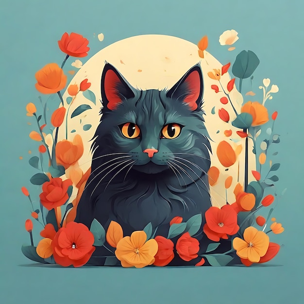 Happy international cat day illustration