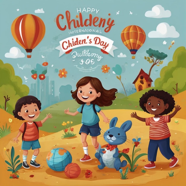 Happy International Childrens Day Illustration