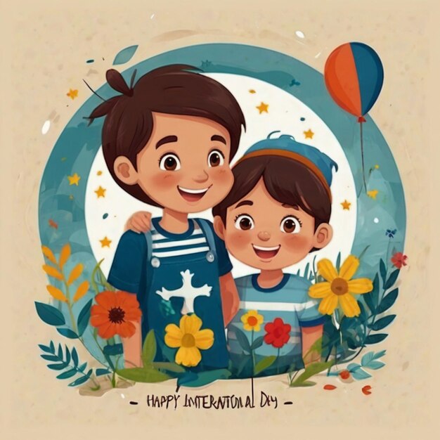 Happy International Childrens Day Illustration