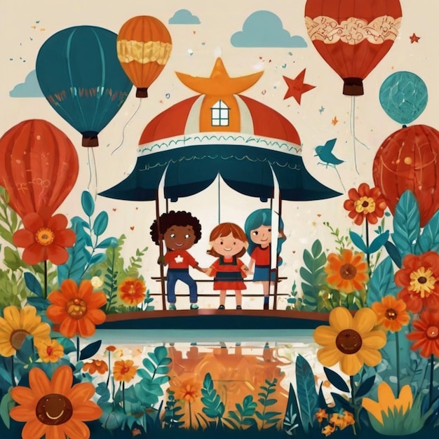 Happy International Childrens Day Illustration