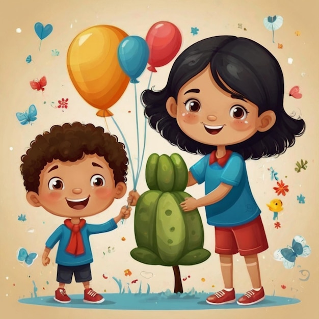 Happy International Childrens Day Illustration