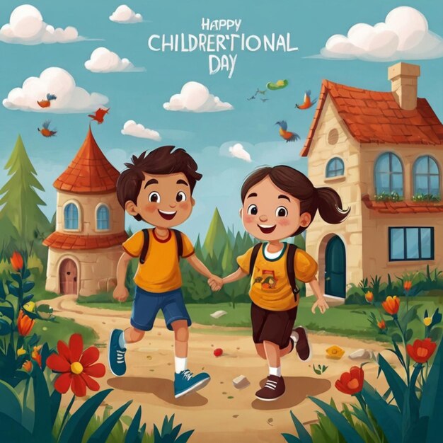 Happy International Childrens Day Illustration