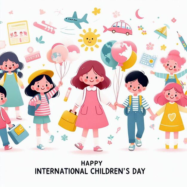 Photo happy international childrens day