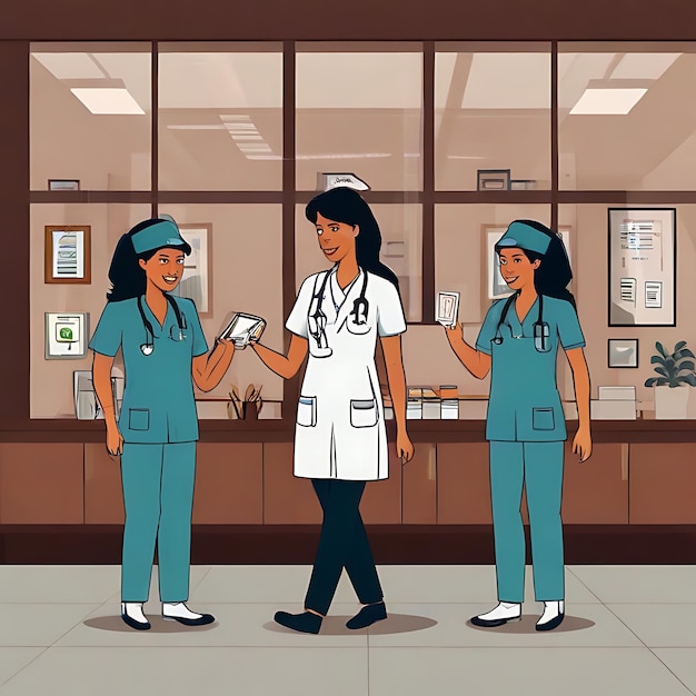 Иллюстрация "Счастливого Международного дня медсестер"