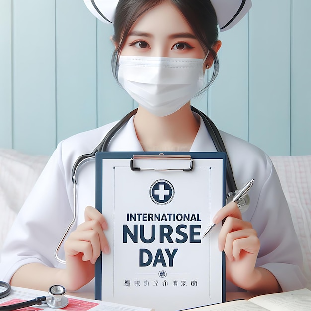국제 간호사 날 축하 일러스트레이션