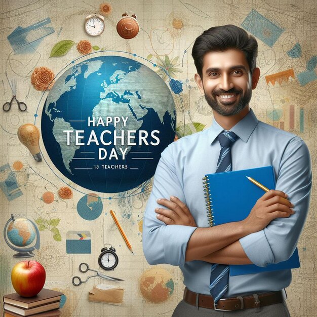 Photo happy international teachers day design background