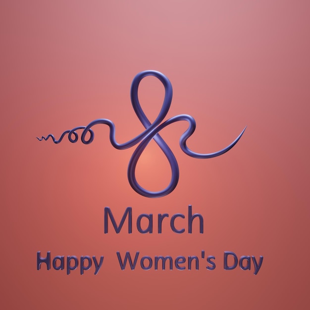 Photo happy international womens day background banner with elements 8 number 3d rendering