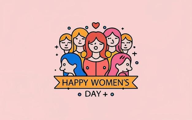 Photo happy international womens day text and womens image