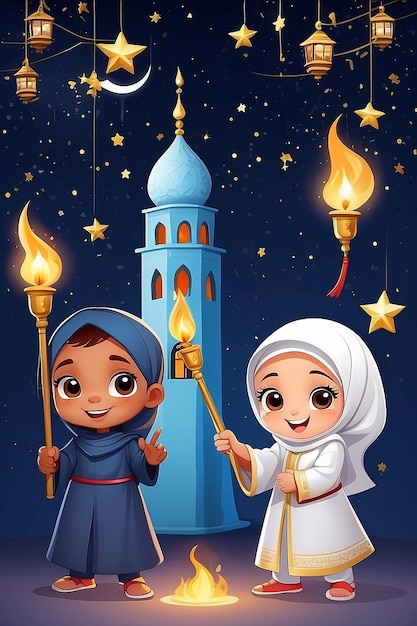 Счастливого исламского Нового года 1442 Hijriyah Векторная иллюстрация