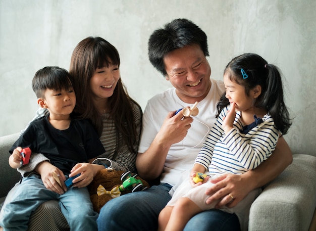 Happy japanese family