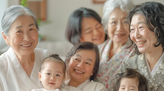 写真 日本の母と娘が一緒に母の日を祝う